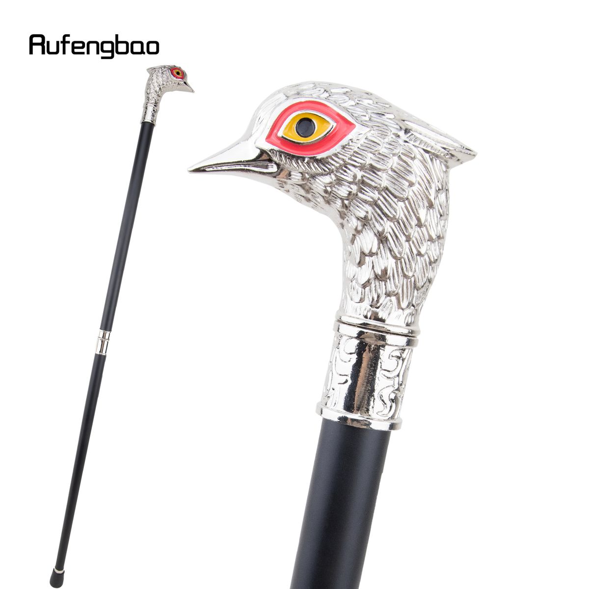 White Bird Head Red Eye Animal Fashion Stage Cane Stick Decorative Cane Halloween For Cosplay And Parties, For Cosplay & Party_desvips.com