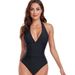 Swimsuit Halter Halter Sexy Deep V-neck One-piece Waist Collection Swimsuit_desvips.com