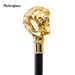 Golden Horse Head Animal Fashion Walking Stick Decorative Cospaly Vintage Party Fashionable Walking Cane Crosier 93cm_desvips.com