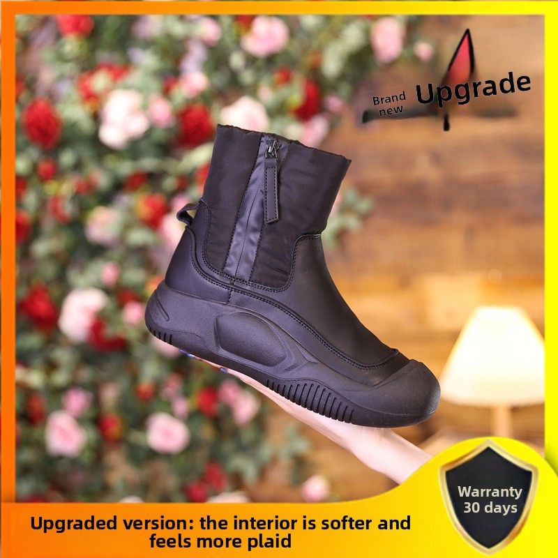 Autumn Fleece-Lined Thickened Height-Increasing 4cm Snow Women's Winter 2025 New Versatile Waterproof Short Boots Cotton_desvips.com