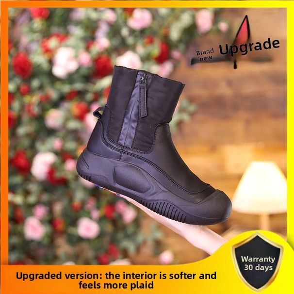 Autumn Fleece-Lined Thickened Height-Increasing 4cm Snow Women's Winter 2025 New Versatile Waterproof Short Boots Cotton_desvips.com