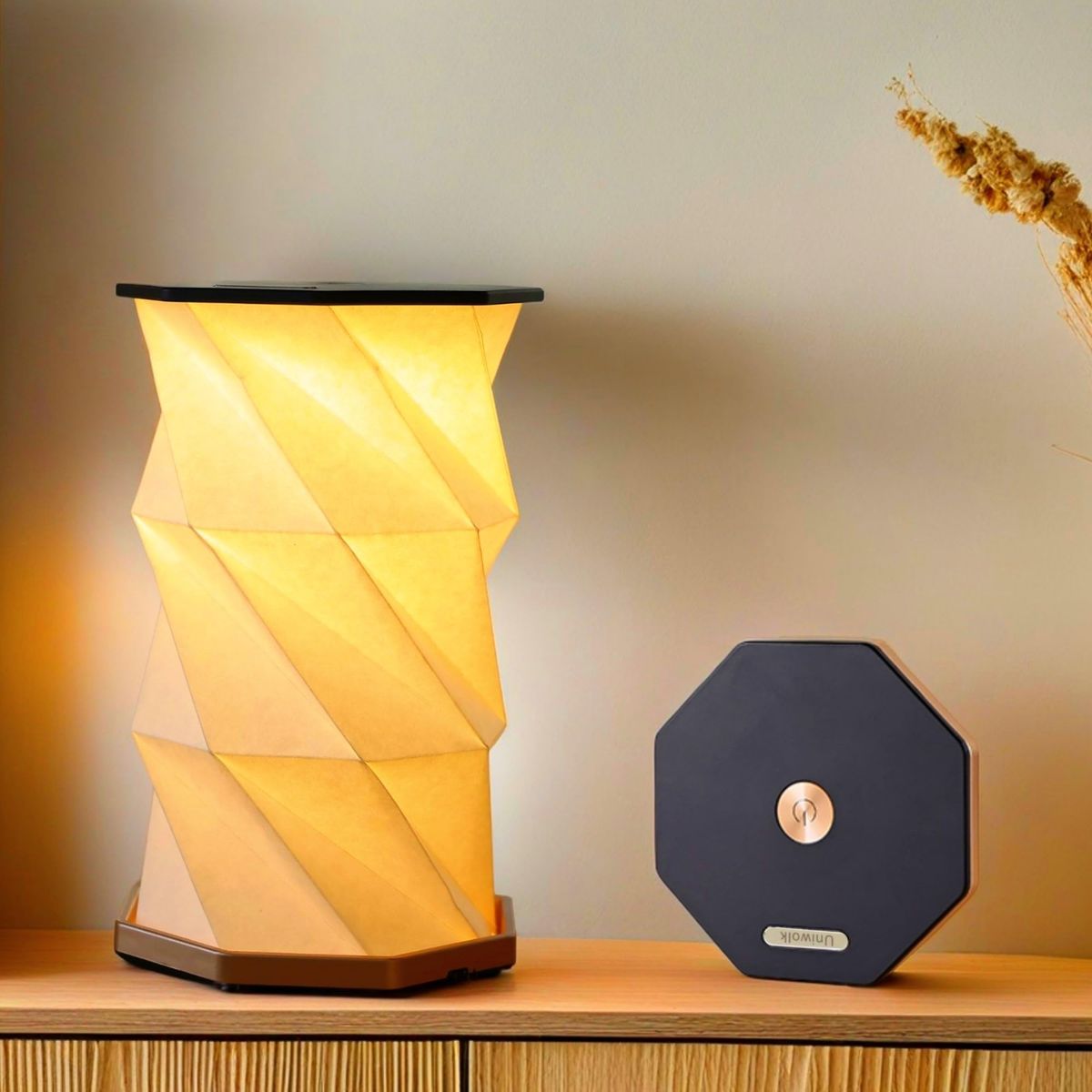 Portable Rechargeable Touch Dimmer Foldable Paper Lamp With Warm Light For Bedroom Living Room Travel Gifts For Women Men And Couples_desvips.com