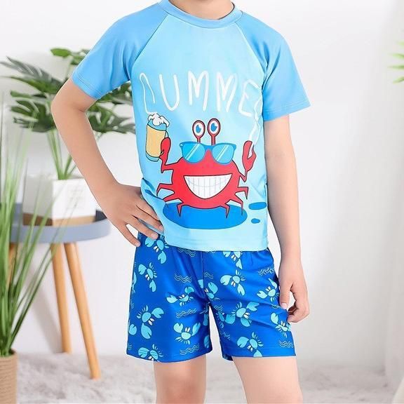 Children's Swimwear Boys' Two-Piece Swim Trunks Set For Small, Medium, And Large Kids, Quick-Dry, Sun-Protective, Cute_desvips.com