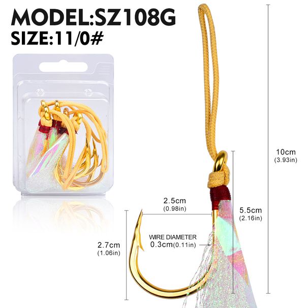 Barbed Iron Plate Sea Lure Hair Tying Single Gear Anti-Seawater Corrosion Boat Fishing Hook_desvips.com