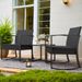 Homall 3-Piece Resin Outdoor Bistro Set With Rocking Chairs, Cushions, And Table For Porch, Poolside, Balcony, And Yard In Black_desvips.com