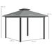 Tonnelle De Jardin Pour Terrasse Avec 4 Parois Latérales Double Toit Protection Solaire 3 X 3 M Gris_desvips.com