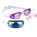 Adult Swimming Goggles Electroplated Swimming Goggles Waterproof, Anti Fog And Anti Ultraviolet Large Frame Swimming Goggles Nose Clip Earplug Box_desvips.com