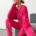 Women's Clothing Solid Color Cardigan Hooded Pants Women's Leisure Fashion Long Sleeve Sweater Set_desvips.com
