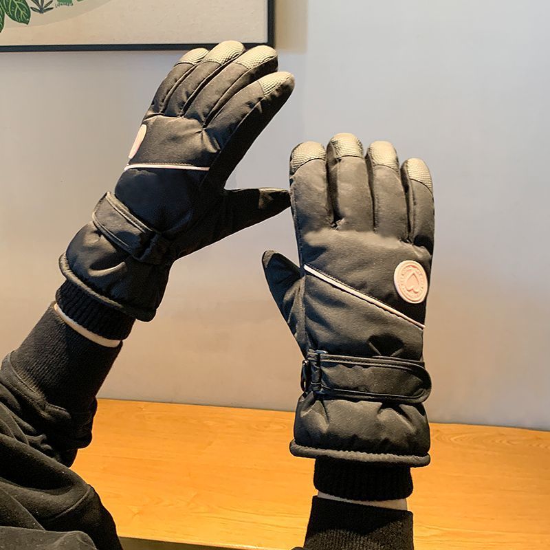 Cycling Women, Thickened And Fleece-lined, Touchscreen Compatible, Cold-proof For Northeast Electric Bikes, Winter Ski_desvips.com