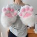 Squeaking Plush Paw Gloves Cartoon Kawaii Costume Cosplay Thicken Cat Claw Mittens Party Accessories For Men Women_desvips.com