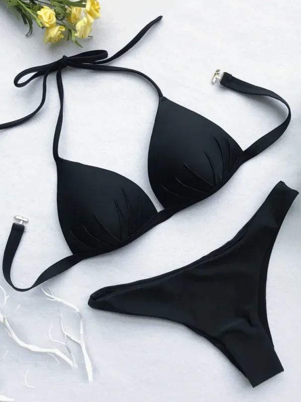 2025 Haler Bra Cup Sexy Swimsui Female Whie Swimwear Women Push Up Bikini Se Brazilian Bahing Sui Bandeau Swim_desvips.com