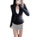 Black Sun Protection Jacket For Women, 2025 Summer New Style, Thin Ice Silk Short Yoga Top, Slim Fit Hooded Jacket,_desvips.com