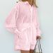 Women's Clothing temperament shirt jacquard striped puff sleeve shorts commuting design casual suit_desvips.com