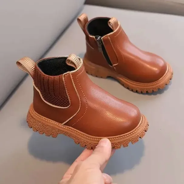 Baywell Children' For Boy Girl Fahion Children Ankle Snow Boot Rubber Sole Autumn Warm Winter Side Zipper Kid_desvips.com