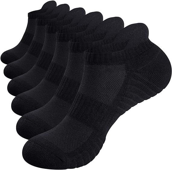 Men's Running Casual Low Top Business Breathable Buffering Sports Cotton White Black Socks_desvips.com