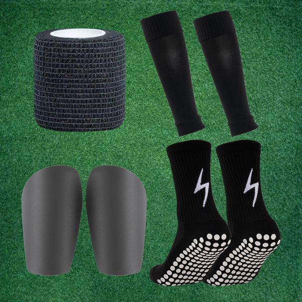 Premium Football Socks With Leg Guard - Moisture-Wicking, Non-Slip Grip, Enhanced Ankle Support For Soccer Players & Athletes (L Size, White/Black)_desvips.com