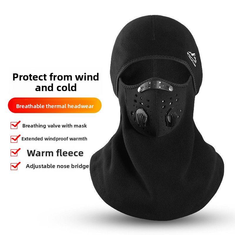 Guden Windproof Headgear For Men And Women, Cycling Face Mask With Filter, Outdoor Fleece-Lined, Warm, Cold-Resistant,_desvips.com
