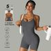 Women's Yoga Bodysuit Padded Chest Cross Strap Body Shaping Fitness Sports Training Beautiful Back Design_desvips.com
