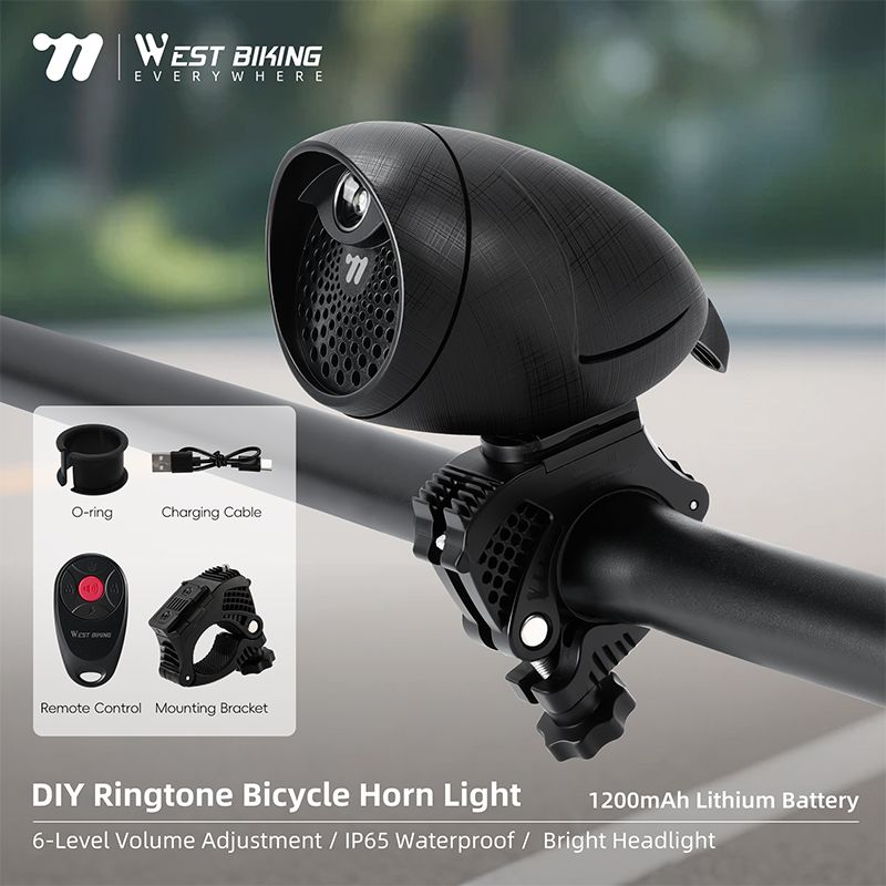 4-in-1 Bicycle Bell Horn With Anti-Theft Alarm Headlight Remote Control Waterproof Rechargeable Safety Accessories_desvips.com