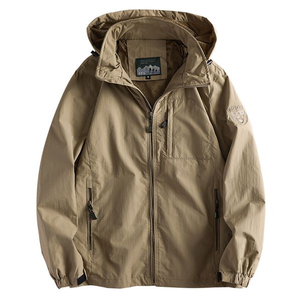 New Waterproof Hooded Jackets Men Casual Windproof Coat Autumn Lightweight Multi-Pocket Hiking Windbreaker Detachable_desvips.com