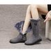 Winter all match snow boots women's shoes plus velvet thickened mid tube Martin boots wedge heel non slip warm side zipper cotton boots_desvips.com