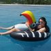 Black Toucan Inflatable Pool Float For Adults - Heavy-Duty PVC Animal Swim Ring (Supports 300lbs UV-Resistant Non-Slip Seat)_desvips.com