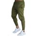 NOKO-2 Packs Men's Slim-fitting Workout Pants, Pencil Pants, Fitness Jogging Pants, Stretch Casual Pants, Thin Mid-rise Waist._desvips.com