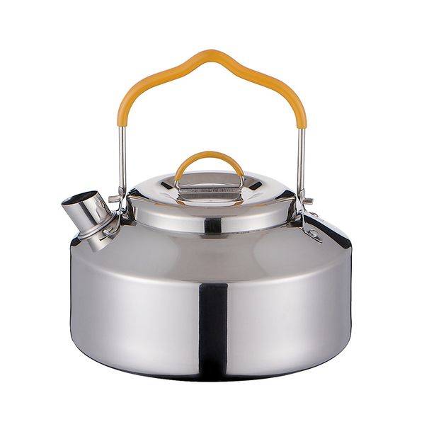 Stainless Steel Camping Kettle - Portable Outdoor Tea Kettle For Hiking (Foldable Handle Compatible With Gas Stove & Campfire Compact Travel Design)_desvips.com