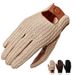 Men's Classic Real Leather Retro Unlined Driving Knitted Sports Riding Equestrianism Touch Screen Short Gloves_desvips.com