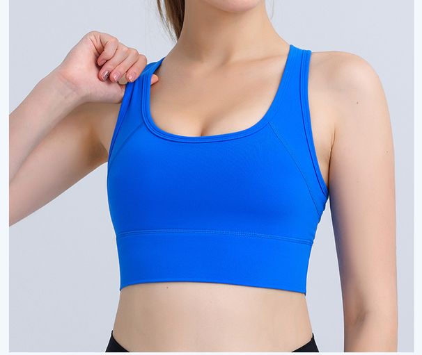 New Style Vest-Style Bare Sensation Vest For Women, Beautiful Back Fitness Shockproof Gathered Running Sports Bra Yoga_desvips.com