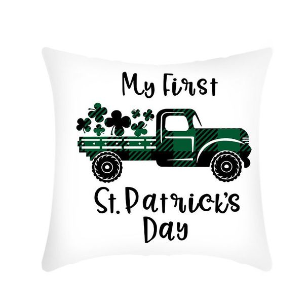 Customized Cross-border St. Patrick's Pillowcase, Short Plush Green Hat, Irish Day Sofa Cushion Cover_desvips.com