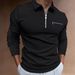 Men's Stylish Dual-Zip Collar Golf Polo Shirt - Breathable Cotton Blend Long Sleeve Activewear For Casual & Outdoor Sports (Multiple Colors Available)_desvips.com