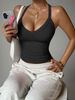 Sexy Slim Fit Racerback V-Neck Yoga Vest European And American Style Sports Fitness Outerwear For Women_desvips.com