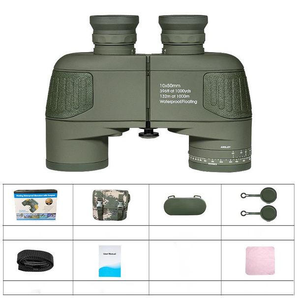 Cross-Border Factory 10*50 Binoculars ED With Coordinate Distance Measurement High Magnification HD Low Light Night_desvips.com