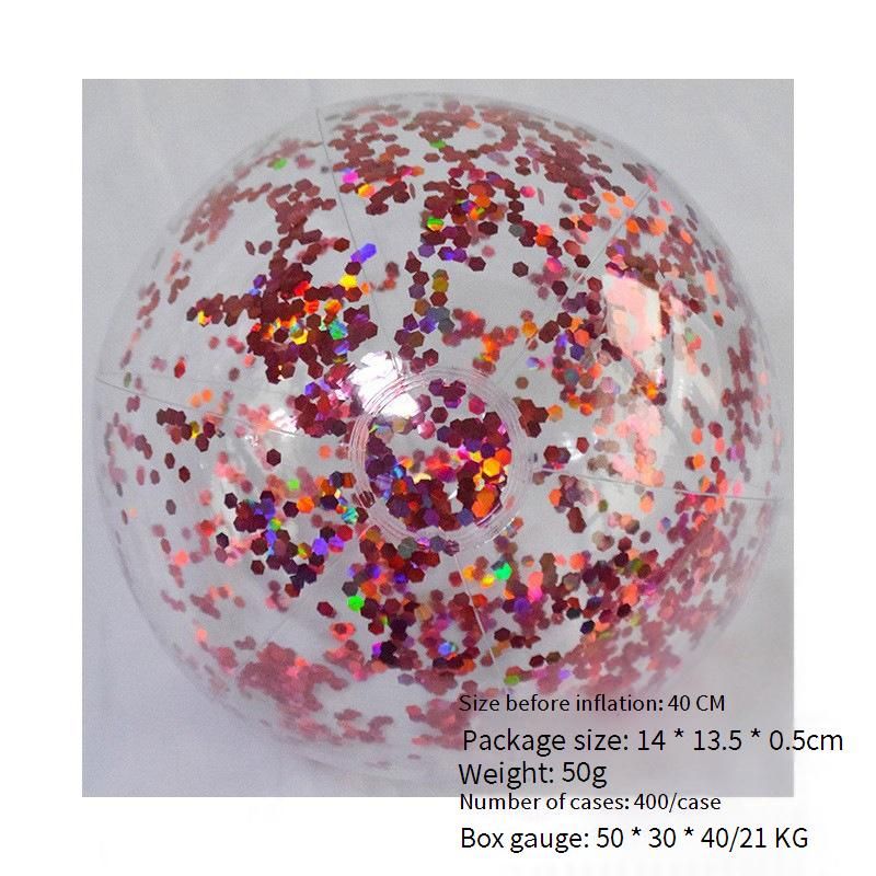Shiny PVC Beach Ball Colorful Inflatable Water Toy For Pool Ocean Outdoor Family Play_desvips.com