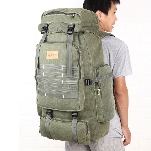 Canvas Men's Sports On Foot Vintage Military Backpack_desvips.com