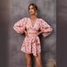 Women's Clothing flower long-sleeved shorts V-neck jumpsuit_desvips.com