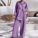 Women's Clothing nine quarter sleeve shirt loose pants two piece suit_desvips.com