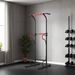 Station De Musculation Multifonctions Barre De Traction Chaise Romaine Hauteur Réglable Acier Noir Rouge_desvips.com