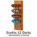 Wall Mounted Dart Holder/Caddy Display, Holds 12 Steel & Soft Tip Darts, Game Room & Home Bar Essential_desvips.com