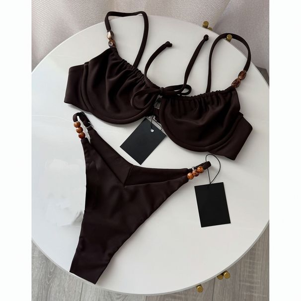 Push Up Bikinis 2026 Sexy Women Swimsuit Swimwear Female Bikini Set Beads Biquini Bathing Dot Swimming Suit Beachwear_desvips.com