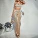 women's fashion sexy halter neck vest sequins slim fit flared trousers two-piece set_desvips.com