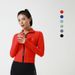 Fitness Team Jacket, Zippered Sports Coat, Optional Yoga Women's Running Top, Outdoor Fleece-lined Version_desvips.com
