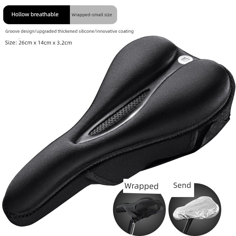 Rockbros Bicycle Cushion Mountain Bike Cover Plaid Memory Foam Silicone Saddle Sleeve Soft Equipment_desvips.com