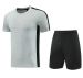 NK002 Short Sleeve Jogging Soccer Training Suit Football Shirt 3/4 Pants Pre Match Futbol Chandal Men Kids_desvips.com