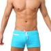 Men's Low-Rise Swim Shorts - Solid Color Contrast Panels With Adjustable Drawstring & Secure Zip (Quick-Dry UPF 50+ & Anti-Slip)_desvips.com