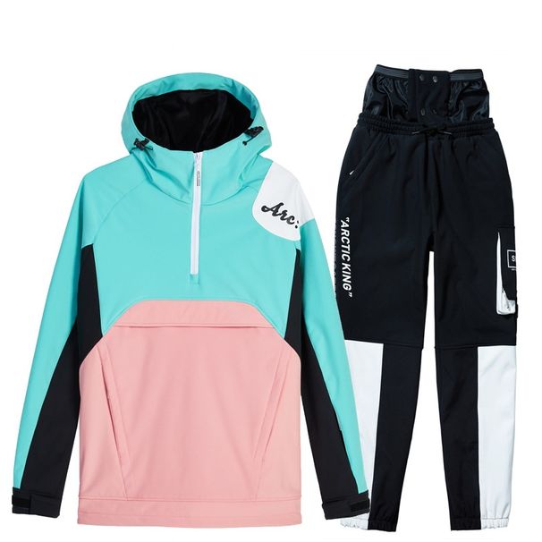 001 Suit Hoodie For Men And Women Winter Windproof Waterproof Warm Thickened Snowboarding Set_desvips.com