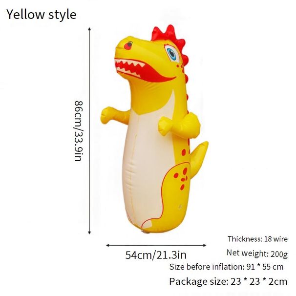 Dinosaur Inflatable Punching Bag - Extra Thick 5ft Tall Bop Bag For Kids With Water/Sand Base Fun Fitness Toy For Indoor/Outdoor Training_desvips.com