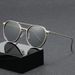 Polarized Color-Changing Sunglasses Metal Aviator Frog Eyeglasses Driving Fishing Glasses Trendy_desvips.com