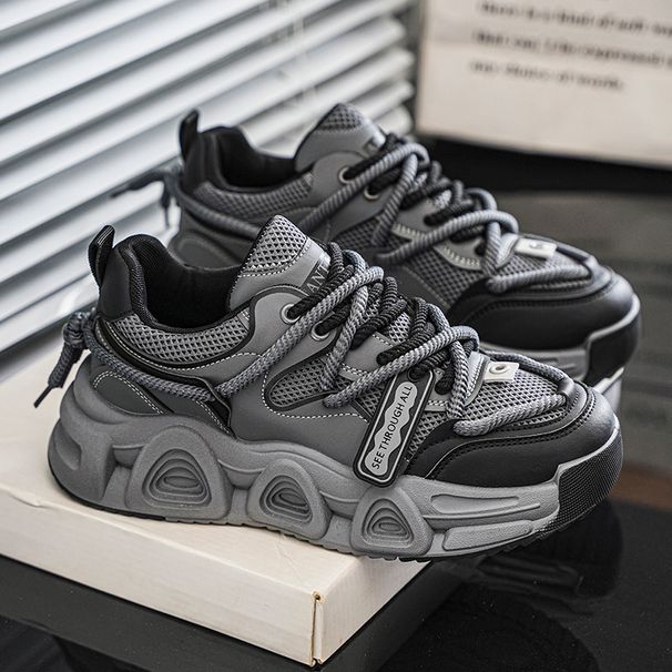 Spring And Summer Men's 2025 New Youth Trend All Father Thick Soles Increase Fashion Sports Casual Shoes_desvips.com